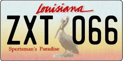 LA license plate ZXT066