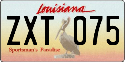 LA license plate ZXT075