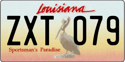LA license plate ZXT079