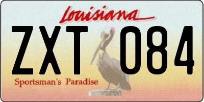 LA license plate ZXT084