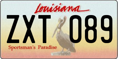 LA license plate ZXT089