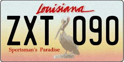 LA license plate ZXT090