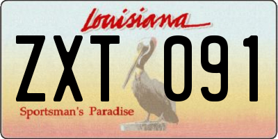 LA license plate ZXT091