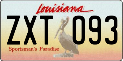 LA license plate ZXT093