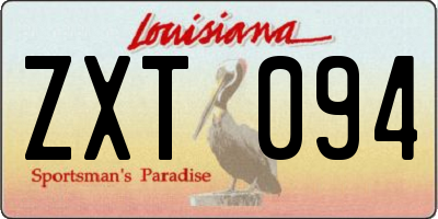 LA license plate ZXT094