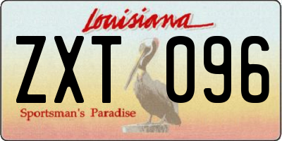 LA license plate ZXT096