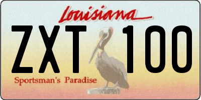 LA license plate ZXT100