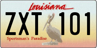 LA license plate ZXT101