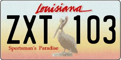 LA license plate ZXT103