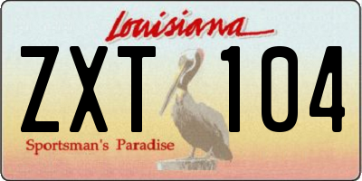 LA license plate ZXT104