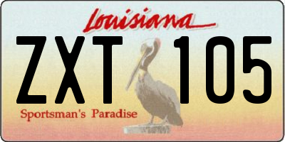 LA license plate ZXT105