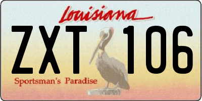 LA license plate ZXT106