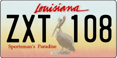 LA license plate ZXT108