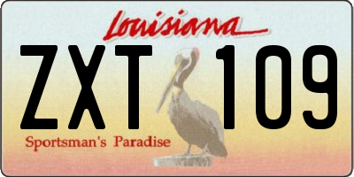 LA license plate ZXT109