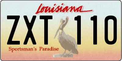 LA license plate ZXT110