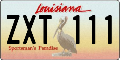 LA license plate ZXT111