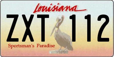 LA license plate ZXT112