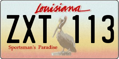 LA license plate ZXT113