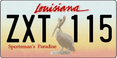 LA license plate ZXT115