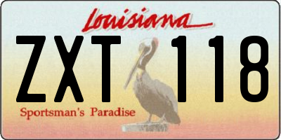 LA license plate ZXT118