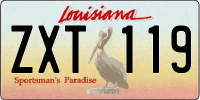 LA license plate ZXT119