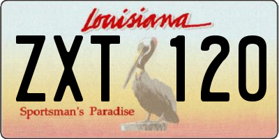 LA license plate ZXT120