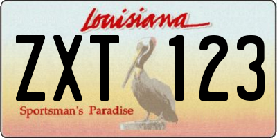 LA license plate ZXT123