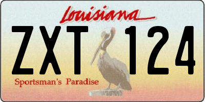 LA license plate ZXT124