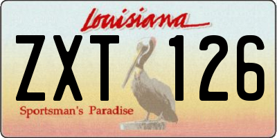 LA license plate ZXT126
