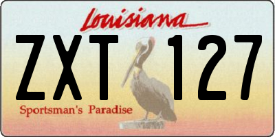 LA license plate ZXT127