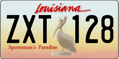 LA license plate ZXT128