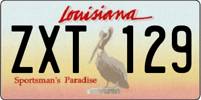 LA license plate ZXT129