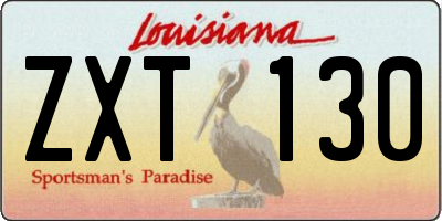 LA license plate ZXT130