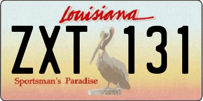 LA license plate ZXT131