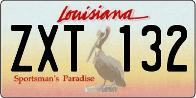 LA license plate ZXT132