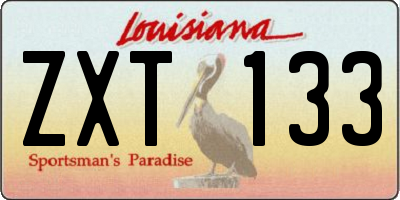 LA license plate ZXT133