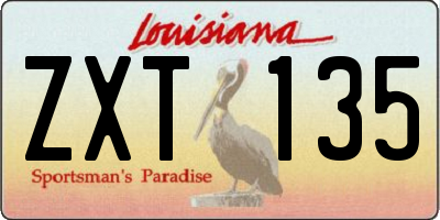 LA license plate ZXT135