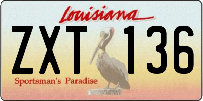 LA license plate ZXT136