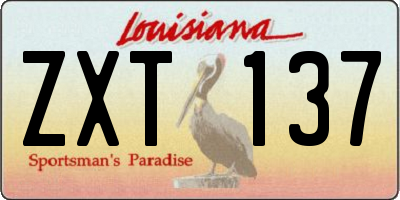 LA license plate ZXT137