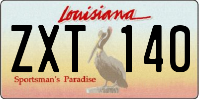 LA license plate ZXT140