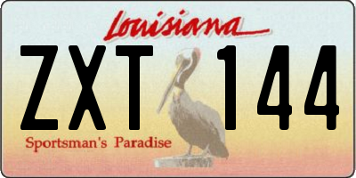 LA license plate ZXT144