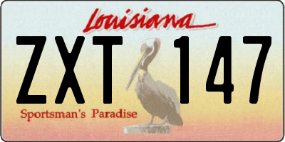 LA license plate ZXT147