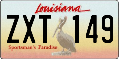 LA license plate ZXT149