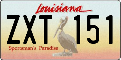 LA license plate ZXT151