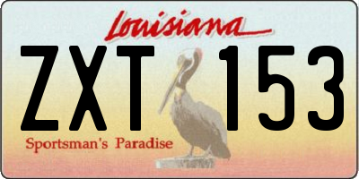 LA license plate ZXT153
