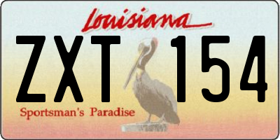 LA license plate ZXT154
