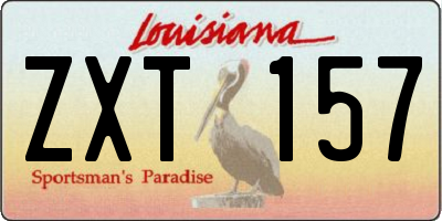 LA license plate ZXT157