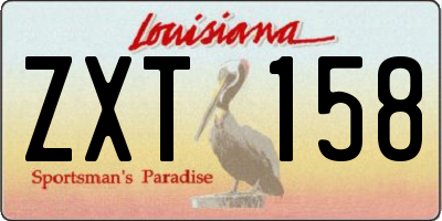 LA license plate ZXT158