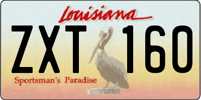 LA license plate ZXT160