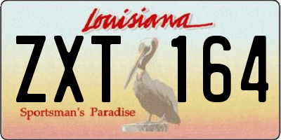 LA license plate ZXT164